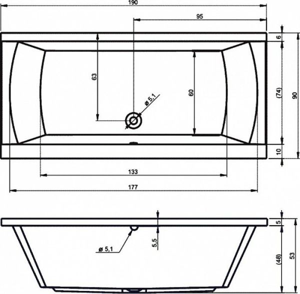 Акриловая ванна Riho Julia 190 см