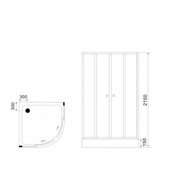 Душевая кабина Black&White Galaxy G8503 90x90 см
