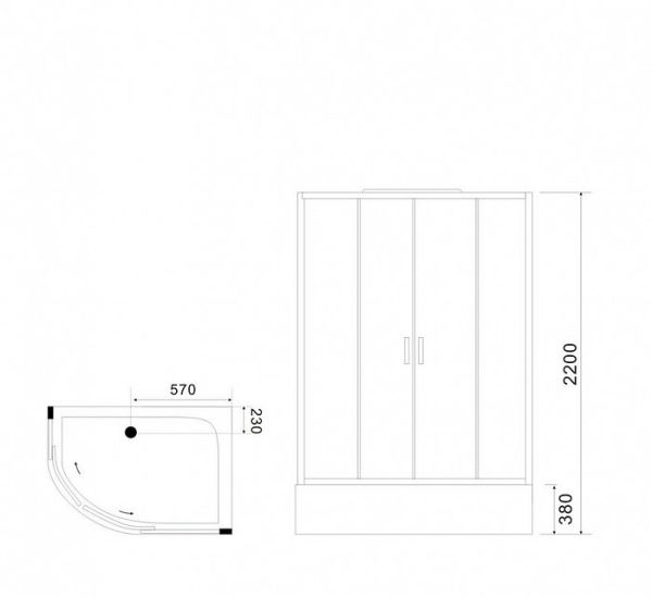 Душевая кабина Black&White Galaxy G5507 L 120x80 см левая гидромассажная