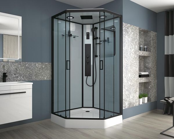 Душевая кабина Niagara Premium NG-6901-01GD BLACK 90х90х220 стекло тонированное