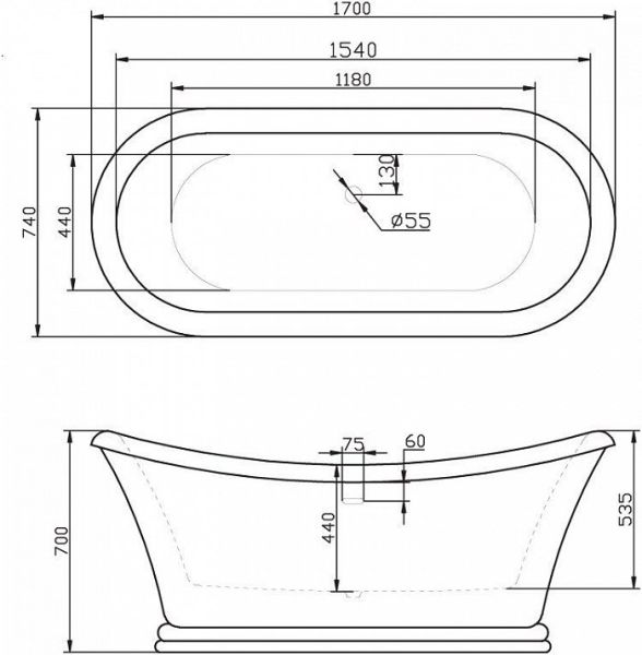 Акриловая ванна BelBagno BB09 Акриловая ванна BelBagno BB09