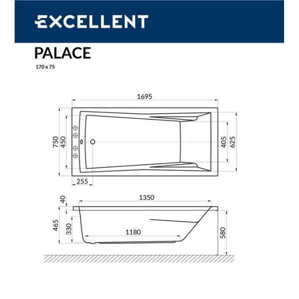 Акриловая ванна Excellent Palace 170x75 WAEX.PAL17WH