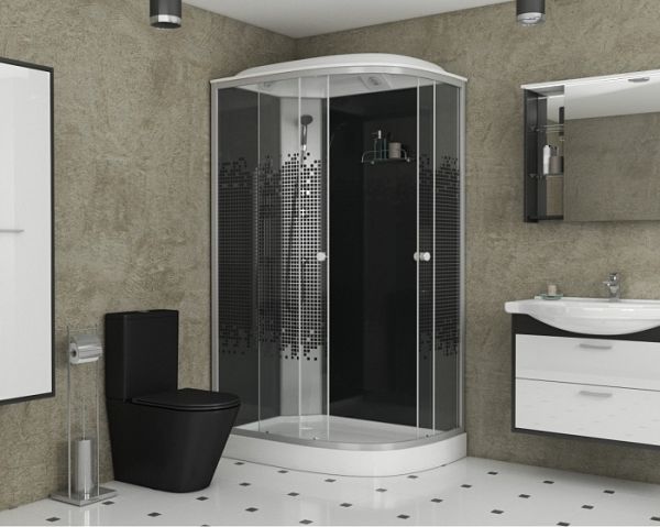 Душевая кабина Niagara Eco NG-4512-08L BLACK 120x80x215 левая стекло мозаика
