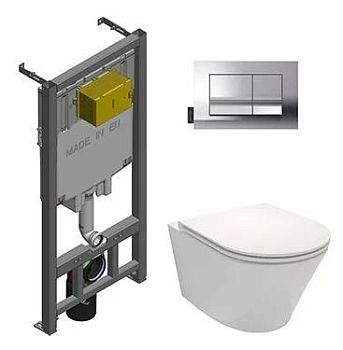 Комплект Jacob Delafon унитаз c инсталляцией и кнопкой Rodin+, E21749RU-00