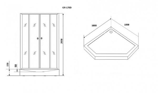 Душевая кабина Grossman Classic GR170D, 100x100