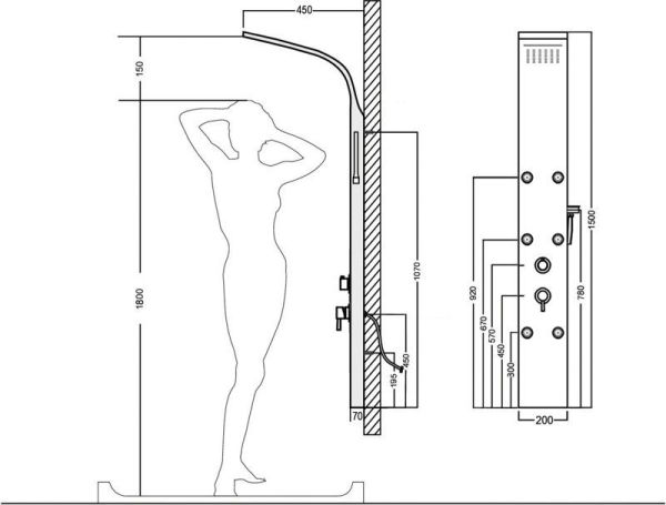 Душевая панель Aquanet Galaxy Black AP40-04