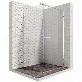 Душевой уголок Ambassador Abner 10011101R 90x90x200 профиль хром, стекло прозрачное