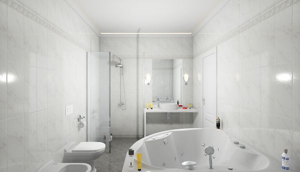 Декор Алькала белый мозаичный 20х50