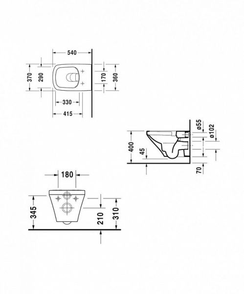 Унитаз подвесной Duravit Durastyle 45520900A1 + 0063790000 безободковый сиденье SoftClose Унитаз подвесной Duravit Durastyle 45520900A1 + 0063790000 безободковый сиденье SoftClose