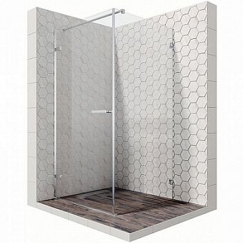 Душевой уголок Ambassador Abner 10011102L 100x100x200 профиль хром, стекло прозрачное