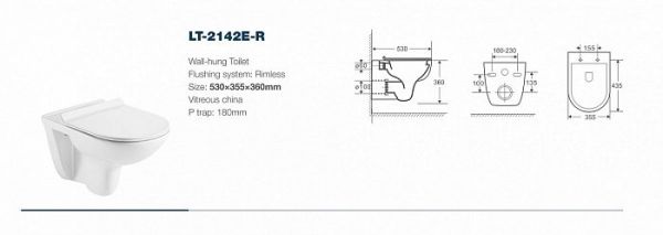 Унитаз подвесной Azario Pavia AZ-2142 с сиденьем микролифт Унитаз подвесной Azario Pavia AZ-2142 с сиденьем микролифт