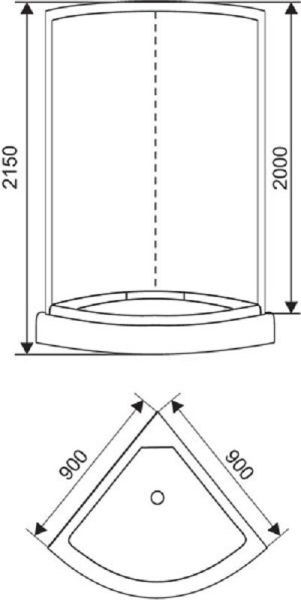 Душевая кабина Arcus Style S-12 90x90 см фронтальные стекла матовые фактурные задние белые матовые