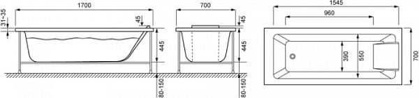 Акриловая ванна Jacob Delafon Sofa 170х70 см, E60518RU-00