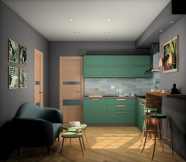 Плитка Аккорд зелёный грань 8,5х28,5