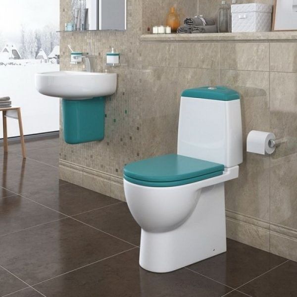 Унитаз-компакт Sanita luxe Best Color сиденье дюропласт soft close бирюзовое