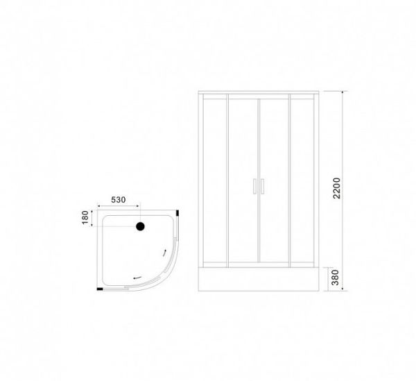 Душевая кабина Black&White Galaxy G5503 1000 100x100 см гидромассажная