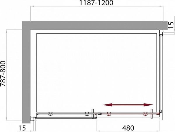 Душевой уголок BelBagno Uno AH 1 120/80 C Cr