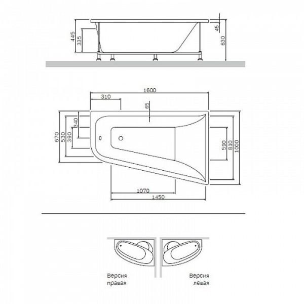 Акриловая ванна Am.Pm Spirit R W72A-160R100W-A2, 160x100