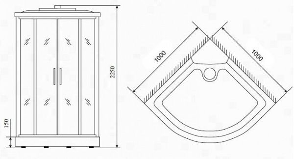 Душевая кабина Timo T-7701 100x100 см Lux