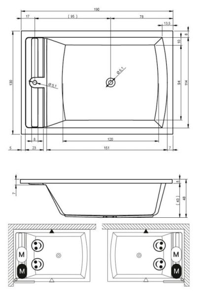 Акриловая ванна Riho Savona 190 см