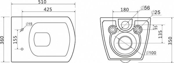 Унитаз подвесной BelBagno Carina BB514CHR безободковый Унитаз подвесной BelBagno Carina BB514CHR безободковый