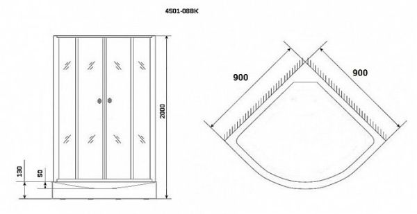 Душевая кабина Niagara Eco NG-4501-08BK BLACK 90x90x200 стекло мозаика