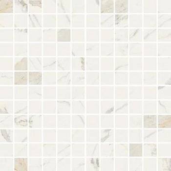 Bianco Calacatta Mosaic 2.5x2.5 Levigato Rettificato 30x30