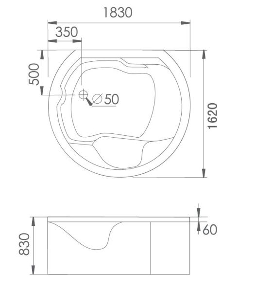 Акриловая ванна Gemy G9063 K
