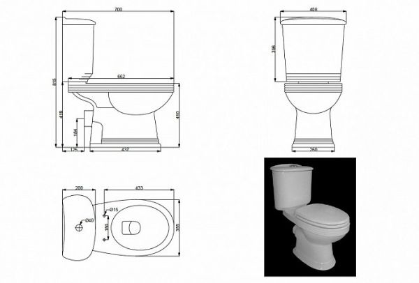 Унитаз-компакт Creo Ceramique Marseille N с сиденьем микролифт