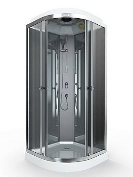 Душевая кабина Arcus AS-101-9 90x90 см фронтальные стекла - серые тонированные задние - матовые серебро