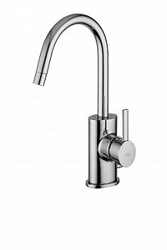 Смеситель для раковины с поворот.изливом без д/к, Хром