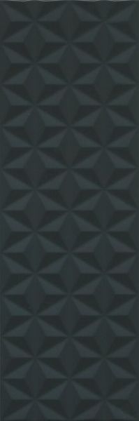 Плитка Диагональ черный структура обрезной 25х75