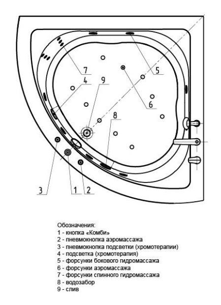 Акриловая ванна Aquatek Юпитер 150 см на объемном каркасе