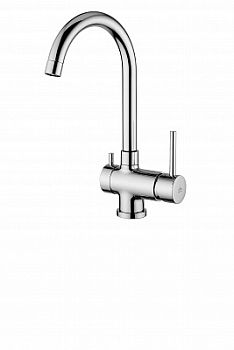 Смеситель для мойки с поворот.изливом и 3 каналом для ПИТЬЕВОЙ ВОДЫ, Хром