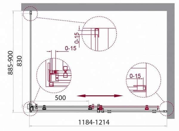 Душевой уголок BelBagno ACQUA-AH-1-120/90-C-Cr 120x90 см стекло прозрачное