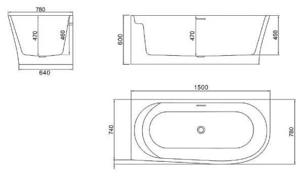 Акриловая ванна BelBagno BB410-1500-780-L, 150x80 см Акриловая ванна BelBagno BB410-1500-780-L, 150x80 см