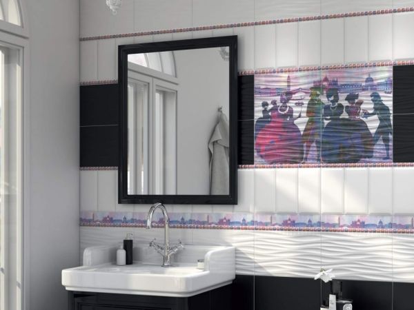 Бордюр Карнавал в Венеции черный структ. 9,9х20