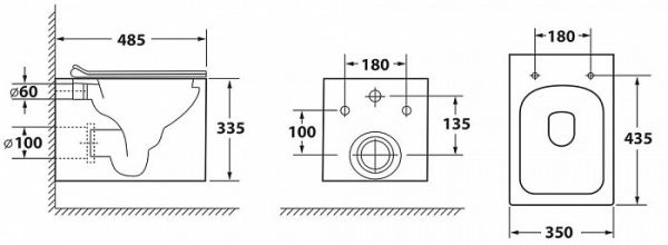 Унитаз подвесной OWL 1975 Cube Cirkel-H OWLT190803 безободковый с сиденьем с микролифтом Унитаз подвесной OWL 1975 Cube Cirkel-H OWLT190803 безободковый с сиденьем с микролифтом