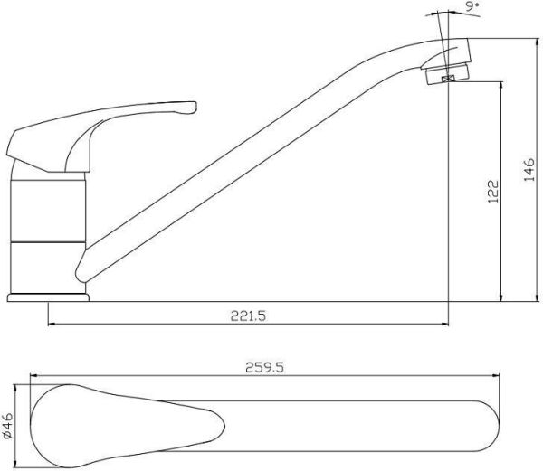 Смеситель для кухни Aquanet Practic AF100-40С Смеситель для кухни Aquanet Practic AF100-40С