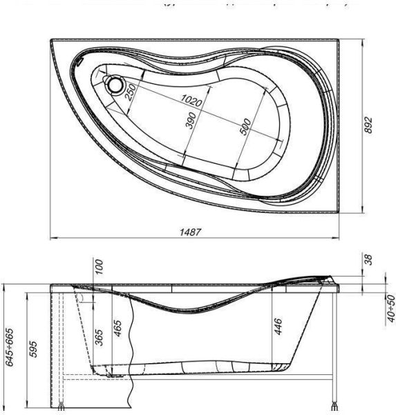 Акриловая ванна Aquanet Maldiva 150x90 R Акриловая ванна Aquanet Maldiva 150x90 R