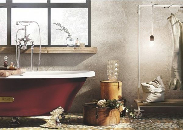 Чугунная ванна Roca Newcast 170x85 см 233650003 бордовая