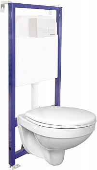 Комплект унитаз с инсталляцией и клавишей Berges Wasserhaus Novum 042414 с сиденьем с микролифтом