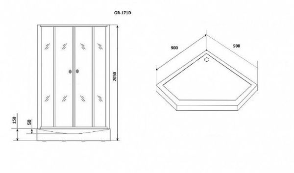 Душевая кабина Grossman Classic GR171D 90x90x205