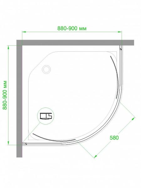 Душевой уголок Royal Bath HKD-T 90х90х185 прозрачное Душевой уголок Royal Bath HKD-T 90х90х185 прозрачное