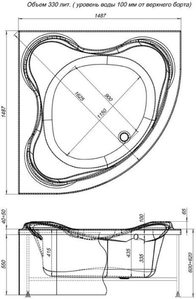 Фронтальная панель для ванны Aquanet Arona 150 черная