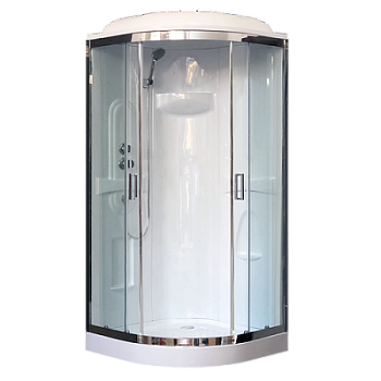 Душевая кабина Royal Bath RB90HK1-T-CH 90x90 см двери прозрачные задние стенки белые хром