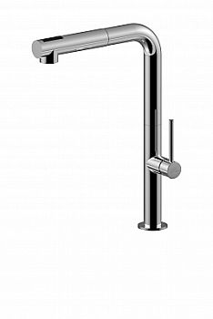 CH985CR Смеситель для мойки с поворотным изливом гнутый, 90гр,CHEF, хром