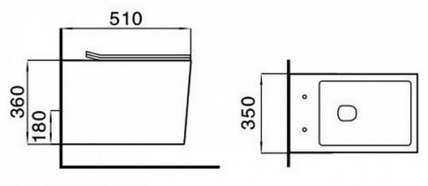 Унитаз подвесной Black&White Universe W-719 безободковый с сиденьем