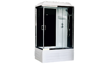 Душевая кабина Royal Bath BP RB 8100BP6-BT-CH-L 100x80 см левая задние стенки черные дверь прозрачная