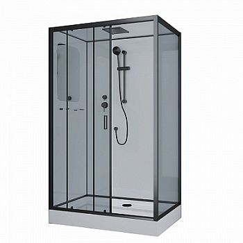 Душевая кабина Niagara Premium NG-6912-01QL BLACK 120х80х210 левая стекло тонированное